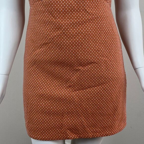 First Monday Lollypop Swiss Dot Size L Knit Cut Out Retro Sheath NEW Mini Dress - Picture 9 of 16